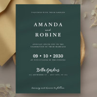 Convite para Casamento Verde de Sage Mínimo Elegan