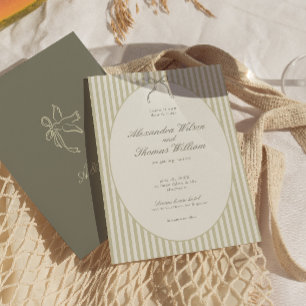 Convite para Casamento Verde de Stripe Imísica