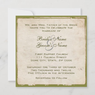 Convite para Casamento Verde Elegante