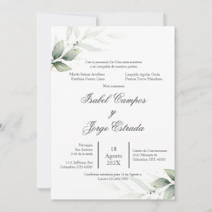 Convite para Casamento Verde Espanhol