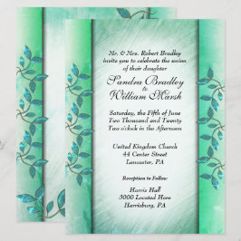 Convite para Casamento Verde Marble e Vine