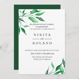 Convite para Casamento Verde Minimalista Moderno
