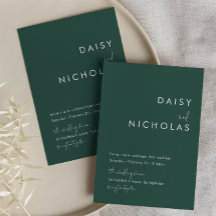 Convite para Casamento Verde Moderno Emerald