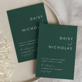 Convite para Casamento Verde Moderno Emerald