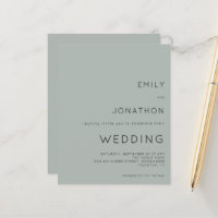 Convite para Casamento Verde Sage de Silvery Orçam