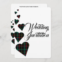 Convite para Casamento Verde Tartan