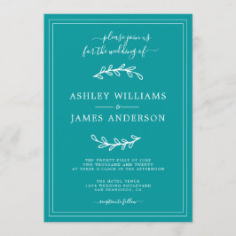 Convite para Casamento Verde Viridian