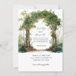Convite para Casamento Verde Whimsical