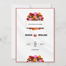 Convite para Casamento Vermelho Moderno