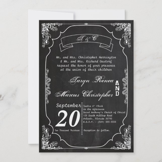 Convite para Casamento vintage de Quadros Modernos (Frente)