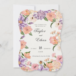 Convite para Casamento vintage Floral