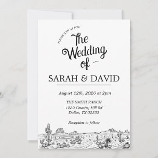 Convite para Casamento Vintage Ocidental