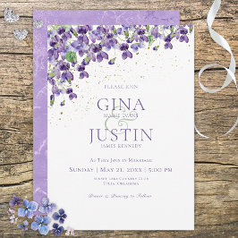 Convite Para Casamento Violetas Por Aquarela