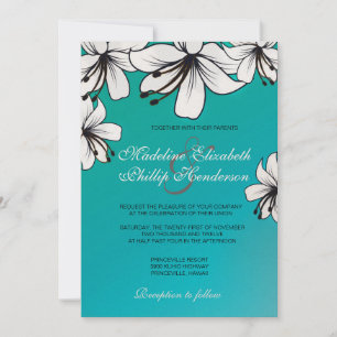 Convite para casamento White Hibiscus