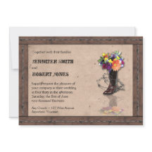 Convite para Casamento Wire de Barbed Western de P