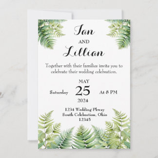Convite Para Casamento Woodland Fern