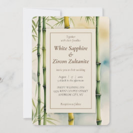 Convite para Casamento Zen Bamboo Watercolor