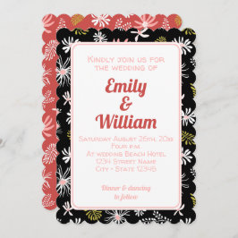 Convite para casamentos cor-de-rosa-preto-chic leg