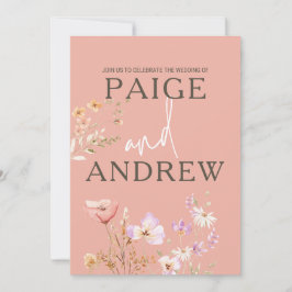 Convite para casamentos de fazendeiros cor-de-rosa