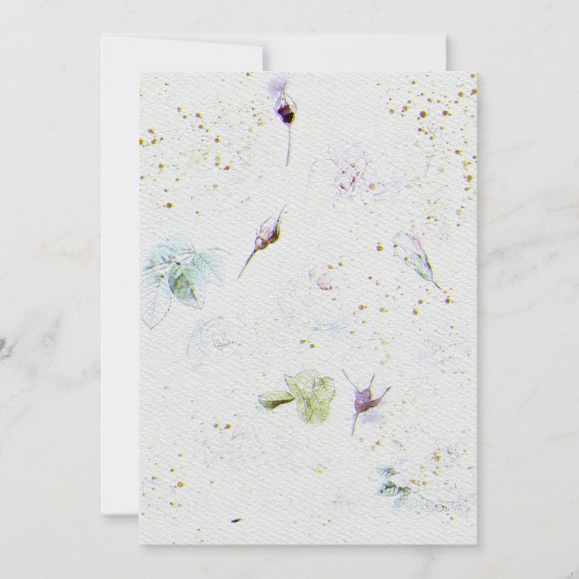 Convite para casamentos de flores no texto de pape (Frente)