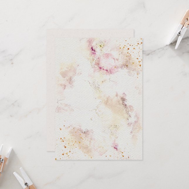 Convite para casamentos de flores no texto de pape (Frente/Verso In Situ)