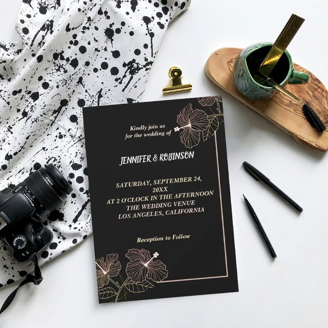 Convite para casamentos de pétalas de flores Elega (Criador carregado)