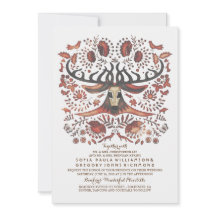 Convite para casamentos de veados com animais flor
