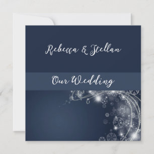 Convite para Casamentos no inverno Snowflakes