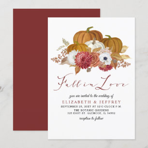 Convite para Casamentos outono de outono Rustic Pu