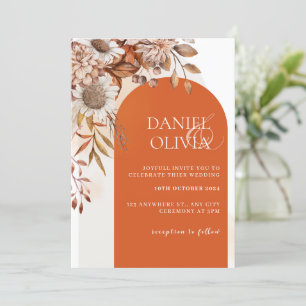 Convite para Casamentos outono Florais Rustic