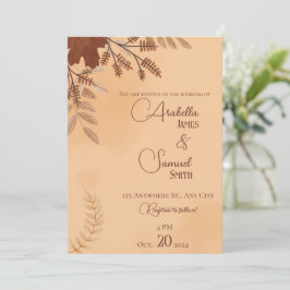 Convite para Casamentos outono Minimalista Brown