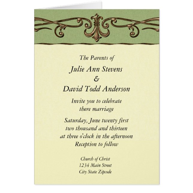 Convite para casamentos vintage (Frente)