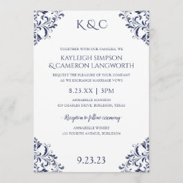 Convite para Casamentos vintage Elegante | MARINHO