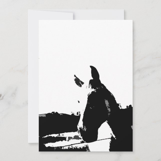 Convite para Cavalo Negro e Branco (Frente)