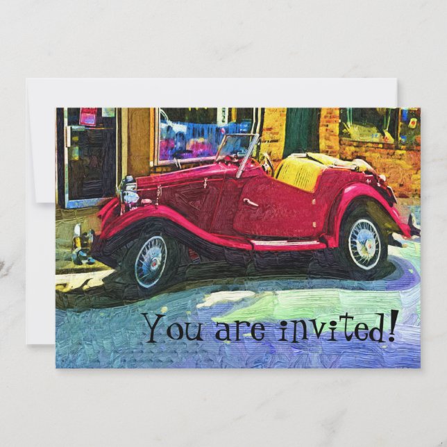 Convite para celebração com carro clássico (Frente)