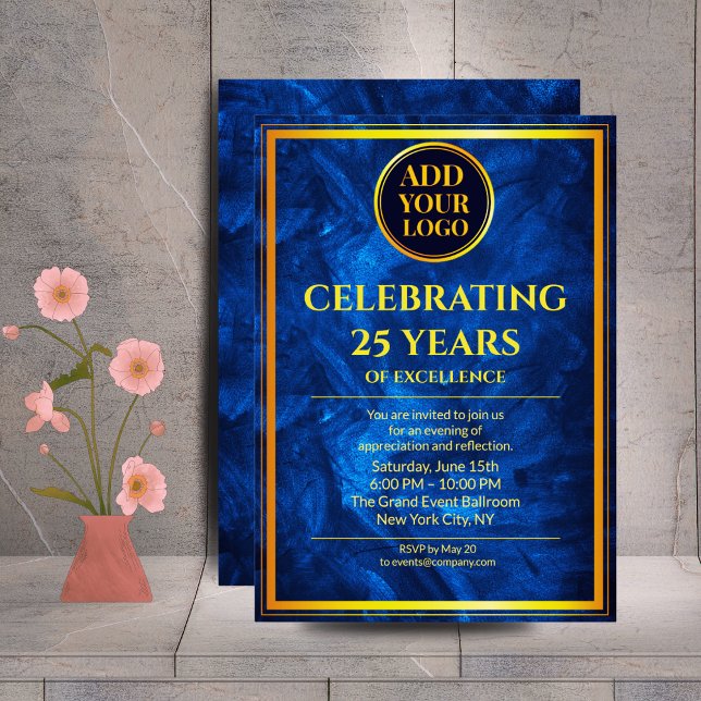 Convite para celebração corporativa azul de Marinh (Criador carregado)