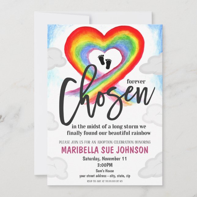 Convite para celebração de adoção (Frente)