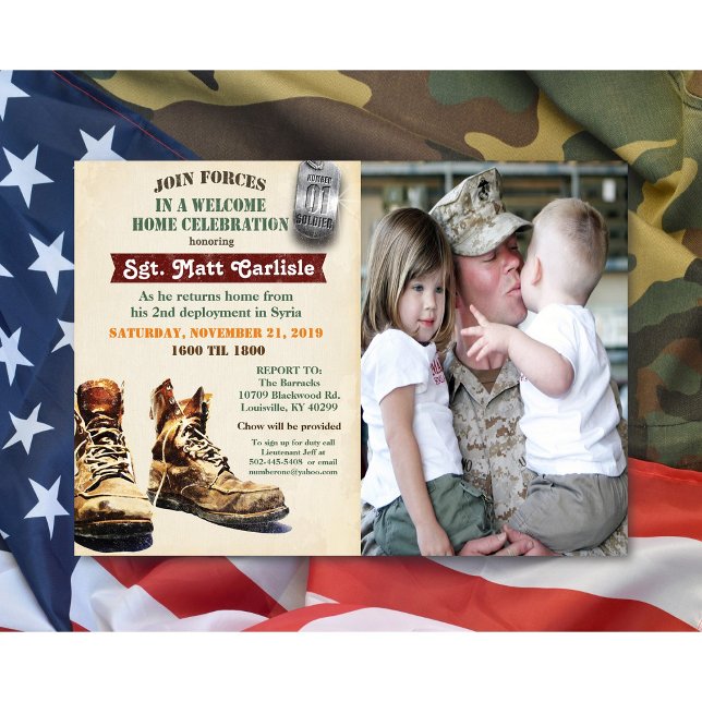 Convite para celebração de boas-vindas militares (Criador carregado)