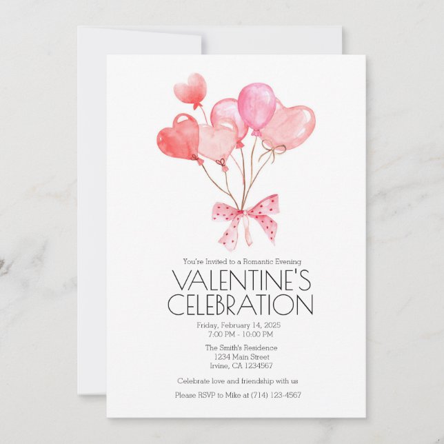 Convite para celebração de dias de os namorados 5x (Frente)