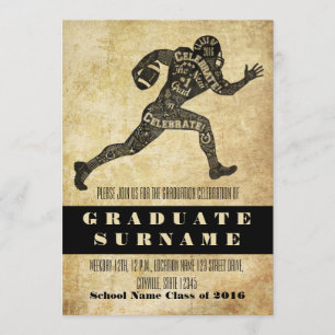 Convite para celebração de graduação de futebol