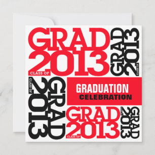 Convite para celebração de graduação Vermelho 