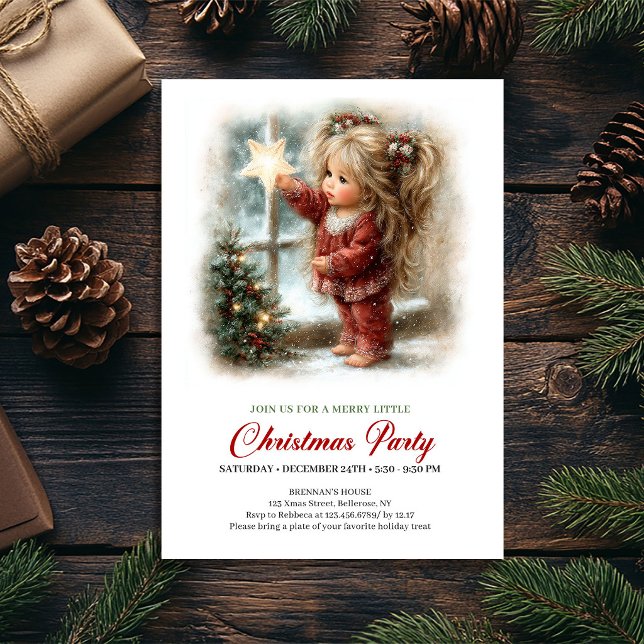 Convite para Celebração de Natal Cena Rústica de F (Christmas Celebration Invite Rustic Holiday Scene Art)