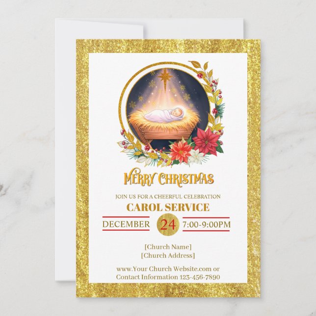 Convite para Celebração de Natal Serviço de Cançõe (Frente)
