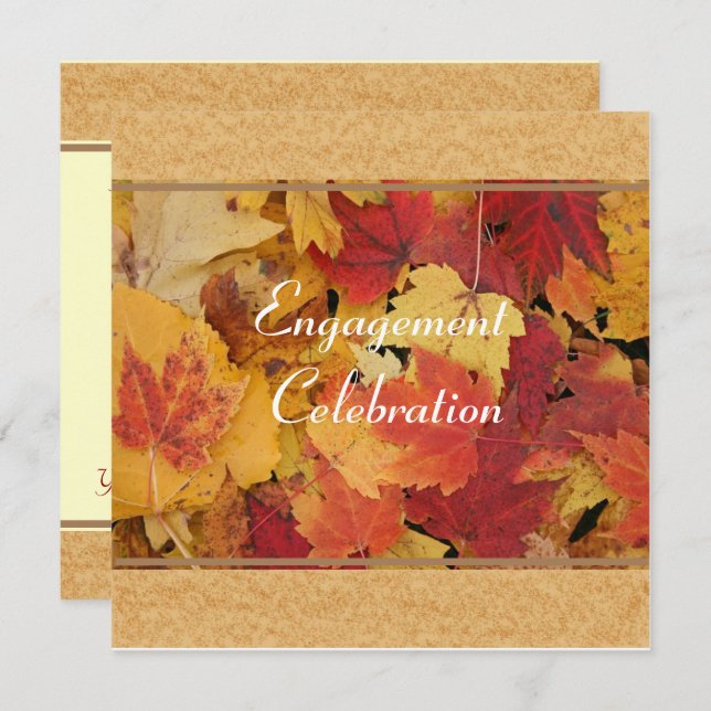 Convite para celebração de Noivados de outono (Frente/Verso)