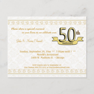 Convite para celebração do 50º aniversário do Dama