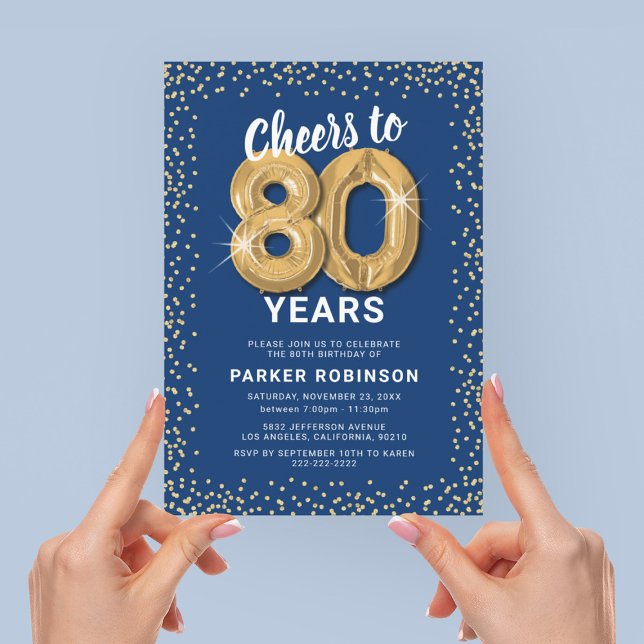 Convite para Celebração dos 80 Anos Blue Gold (Criador carregado)