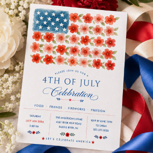Convite para Celebração Floral do Quatro de Julho