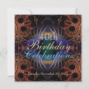 Convite para celebrações Fractais de Aniversário