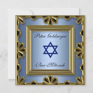 Convite para cerimônia azul de Bar Mitzvah