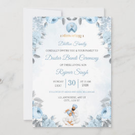 Convite para Cerimônia de Dastar Bandi com Floral